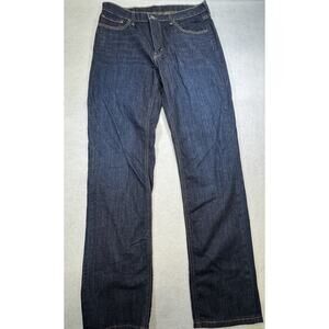 Levis 541 Athletic Taper Jeans Mens 34x32 Dark Indigo Blue Stretch Denim